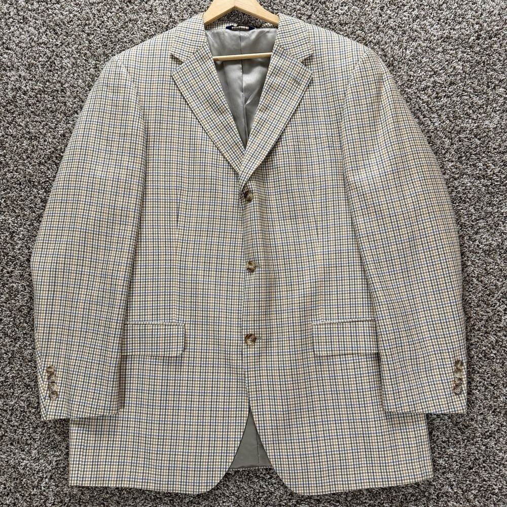 T. Harris London Silk Wool Blazer 44L British Heritage Cigar Bar Luxury Menswear